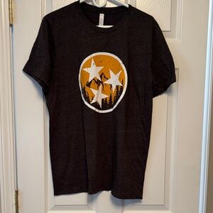 Tennessee Tri-Star Dark Gray Tee with Orange and White VOLS Design